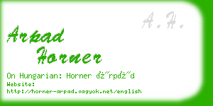 arpad horner business card